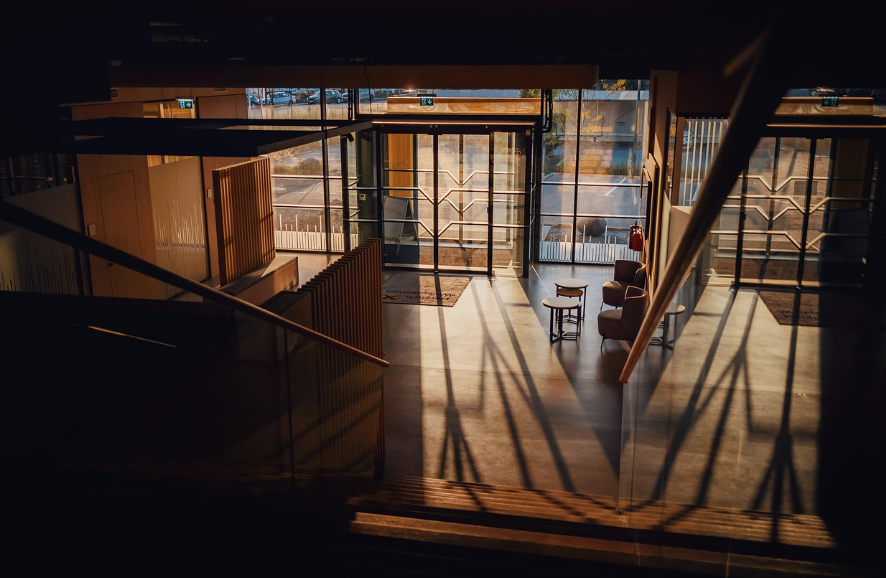 modern office lounge in downtown building